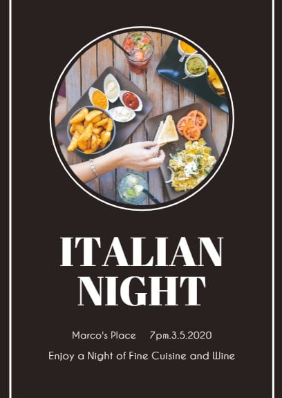 Black Italian Night Invitation