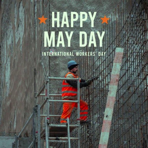 グリーンシンプルハッピー国際労働者の日 Instagram投稿