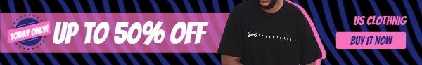 fashion, wear, clothing, Pink And Black Men T-shirt Sale Mobile Leaderboard Template