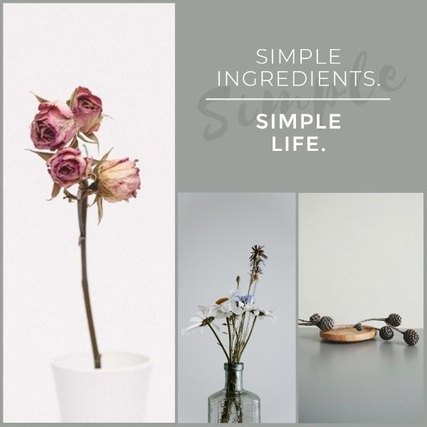 lifestyle, minimalism, flower, Simple Life Instagram Post Template