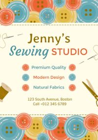 tailor, sewing service, sewing studio, Sewing Store Flyer Template