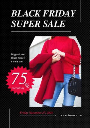 e-commerce, online shopping, promotion, Black Friday Branding Fashion Giveaway Rule Poster Template