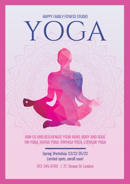 Pink Yoga Training Ads Flyer