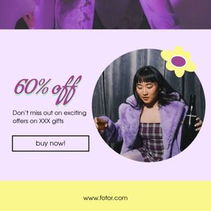 Purple Lady Fashion Sale Instagram Post