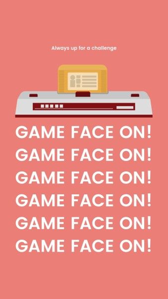 play, minimalist, challenge, Pink Game Face On  Instagram Story Template