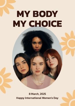 march 8, women's rights, gender equality, Pink International Women's Day Women's Right Campaign Flyer Template