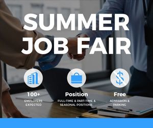 work, office, business, Summer Job Fair Large Rectangle Template