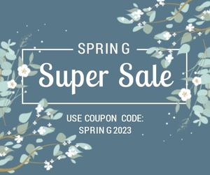 business, flower, coupon, Spring Super Sale  Facebook Post Template