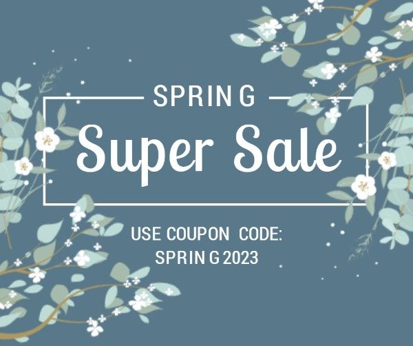 business, flower, coupon, Spring Super Sale  Facebook Post Template
