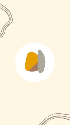 茶色と黄色の抽象的な図形 Instagramハイライトカバー
