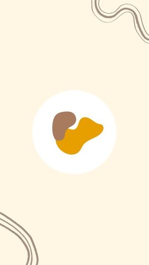 茶色と黄色の抽象的な図形 Instagramハイライトカバー