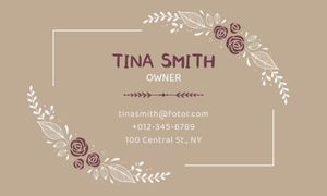 florist, floristry, flowers, Brown Landscaping Service Business Card Template