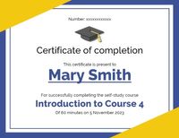 certificate of completion, course certificate, student, White Completion Certificate Template