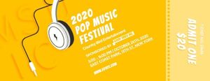 musical, performance, show, Pop Music Festival Ticket Template