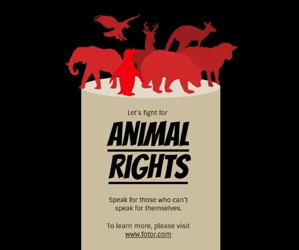 charity, environment, organization, Animal Silhouette Animal Rights Facebook Post Template