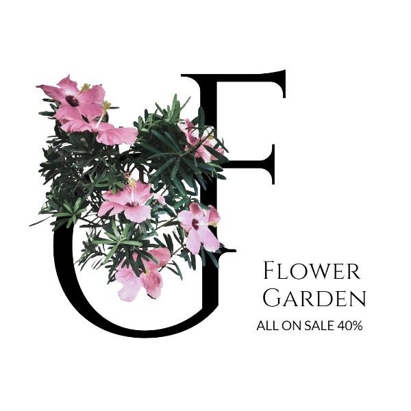 garden, discount, floral, White Flower Store Sale Instagram Post Template