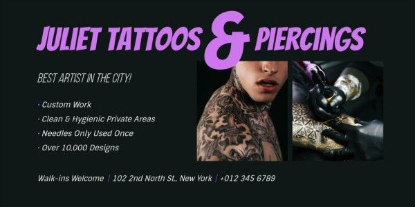 craft, store, operation, Local Tattoo And Piercing Twitter Post Template