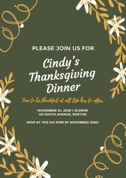Annual Thanksgiving Dinner Invitation