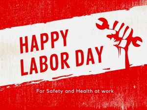 Red Happy Labor Day Card