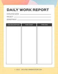 task, simple, progress, Textured Modern Work Daily Report Template