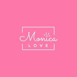 love, icon, business, Pink Text And Basic Shape Logo Template