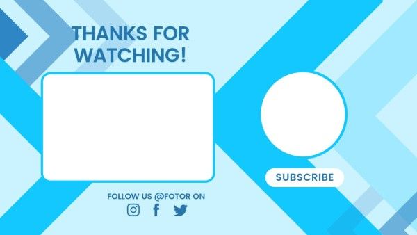 hit, image shape, simple,  Blue Social Media Video Background Subscribe Youtube End Screen Template