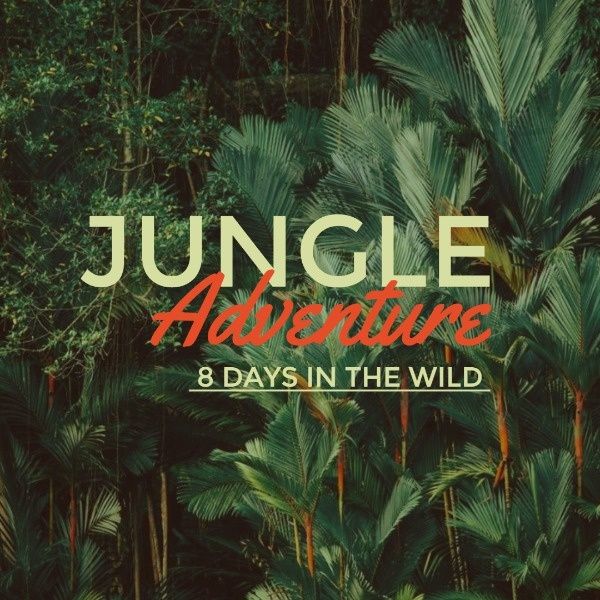 forest, green, wild, Jungle Adventure Instagram Post Template