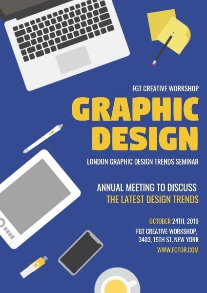 graphics, education, curriculum, Graphic Design Seminar Poster Template