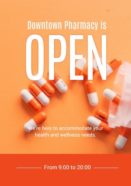 Orange Downtown Pharmacy Poster