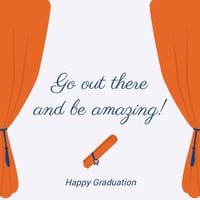 graduate, graduation season, student, White and Orange Graduation Card Instagram Post Template