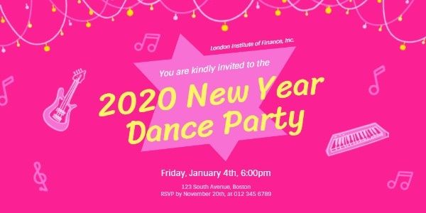 dancing, celebration, performance, Pick New Year Dance Party Twitter Post Template