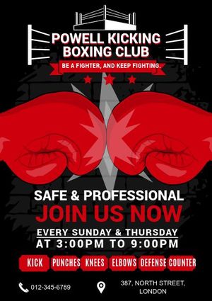 boxing gloves, pentastar, brick walls, Boxing Competition Posters Poster Template