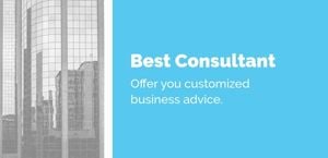 青と白のビジネスコンサルティングエージェンシーサービスウェブサイト ホームページ