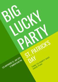 st patricks day, happy st patricks day, st. patrick, Green Simple Saint Patricks Day Party Event Poster Template