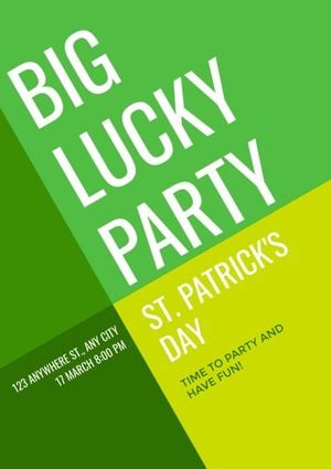 Green Simple Saint Patricks Day Party Event Poster