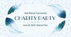 cover photo, social media, social network, White And Blue Elegant Charity Party Facebook Event Cover Template