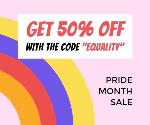 rainbow, retail, shop, Pink Pride Month Sale Facebook Post Template
