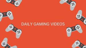 video games, daily, controllers, Orange Gaming Videos Youtube Channel Art Template