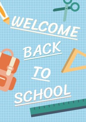 new semester, classmate, schoolbags, Welcome Back to School Poster Template