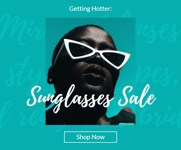 online, e-commerce, business, Summer Sunglasses Sale Large Rectangle Template