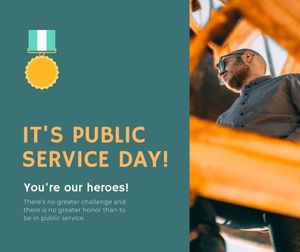 happy, community, man, Green Public Service Day  Facebook Post Template
