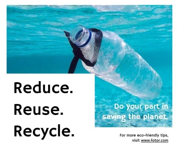 environment protection, reuse, reduce, Blue And Environment Friendly Planet Protection Facebook Post Template