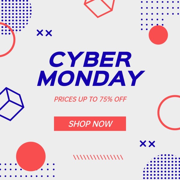 White Cyber Monday Shop Now Instagram帖子