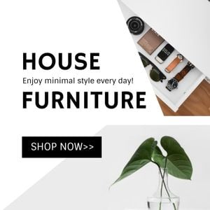 neat, minimalism, home decoration, Minimal House Furniture Instagram Ad Template