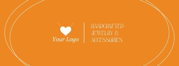 marketing, branding, heart, Orange Jewelry Banner Facebook Cover Template