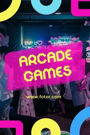 cyberpunk, shape, banner, Arcade Games Pinterest Post Template