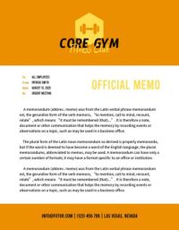 fitness, club, icon, Orange Core Gym  Memo Template