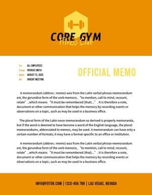 Orange Core Gym  Memo