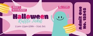 festival, holiday, life, Pink Halloween Restaurant Sale Ticket Template