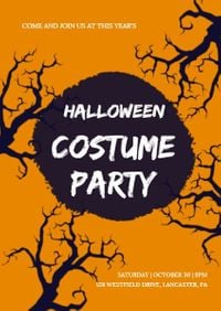 Yellow Halloween Costume Party Invitation